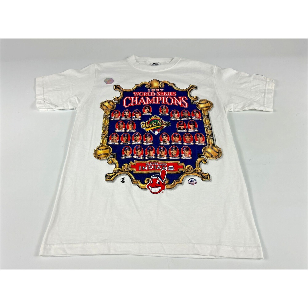 Vintage Cleveland Indians Shirt Youth Large World Series Starter Misprint 90s